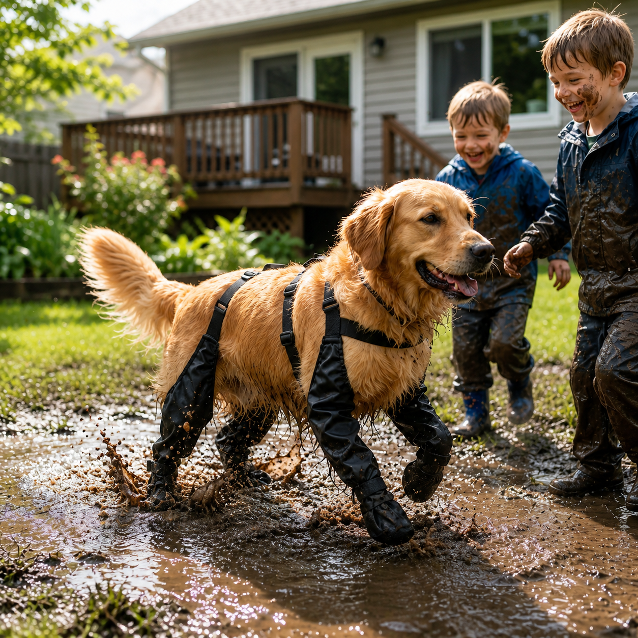 Bottes imperméables antidérapantes pour chien