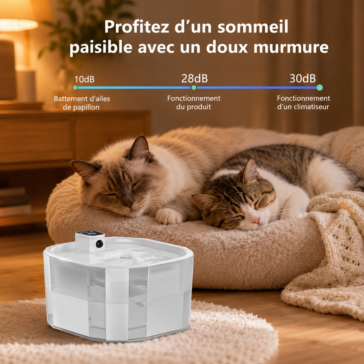 Fontaine à eau sans fil 2200 mAh pour chat