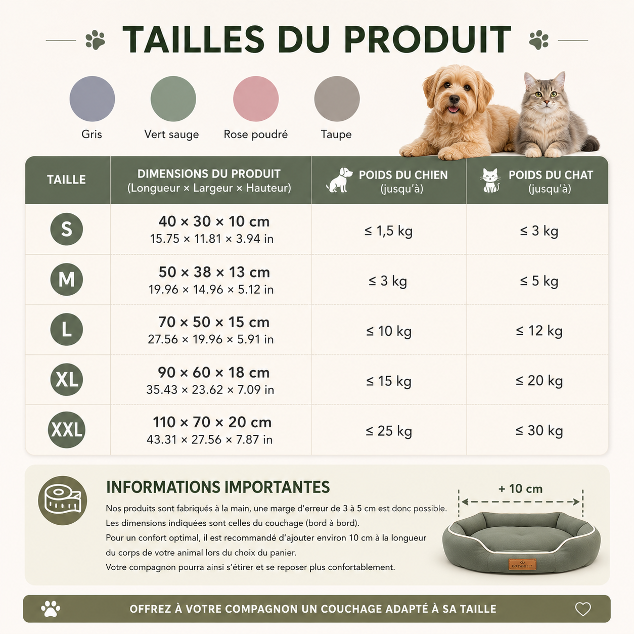 Couchage moelleux antidérapant pour chien et chat