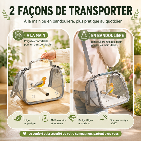 Sac de transport respirant pour oiseaux