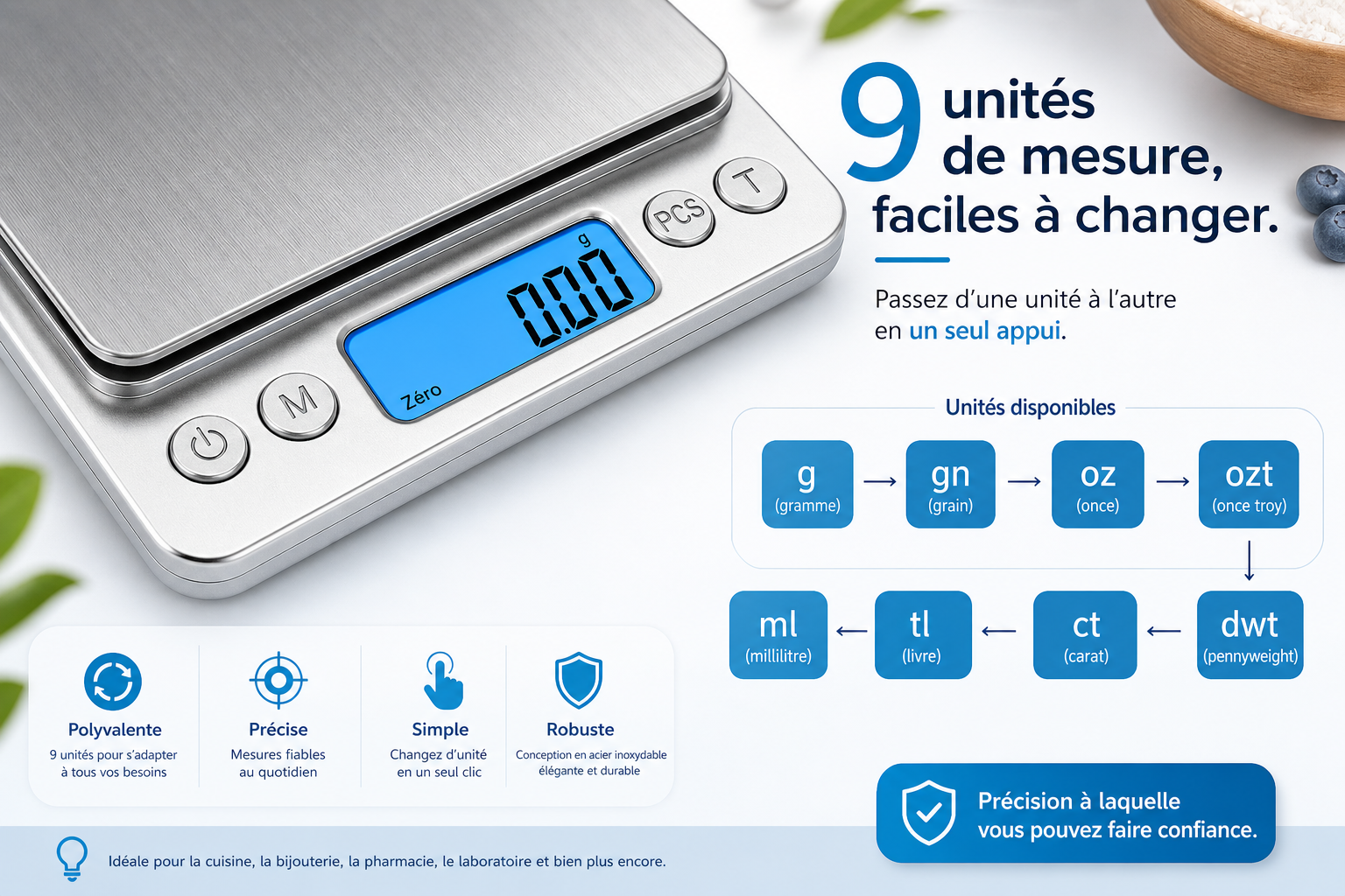 Balance numérique de précision 0,1 g