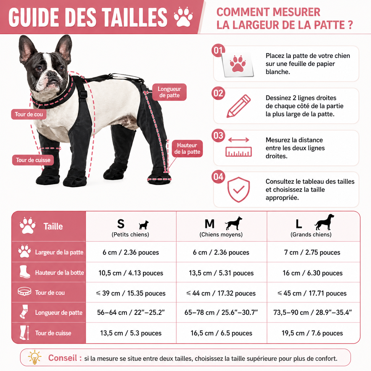 Bottes imperméables antidérapantes pour chien