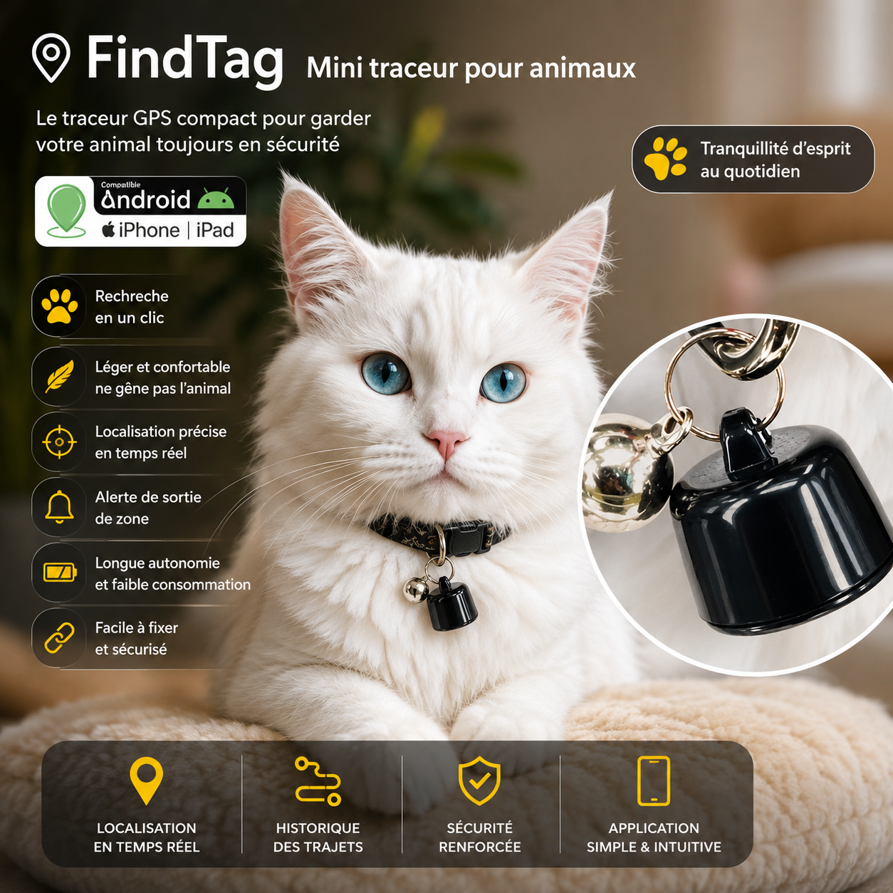 Mini traceur Bluetooth multi-usage