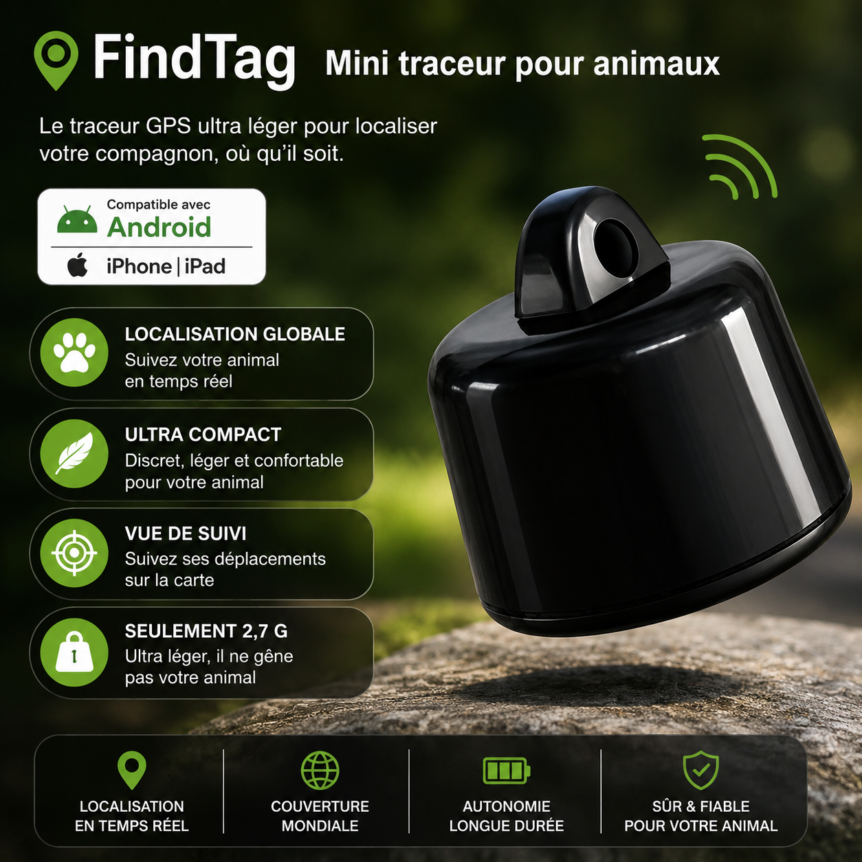 Mini traceur Bluetooth multi-usage