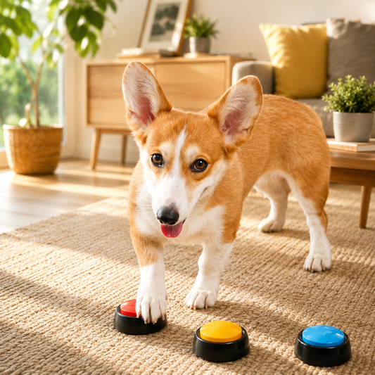 Bouton sonore enregistrable pour chien et chat