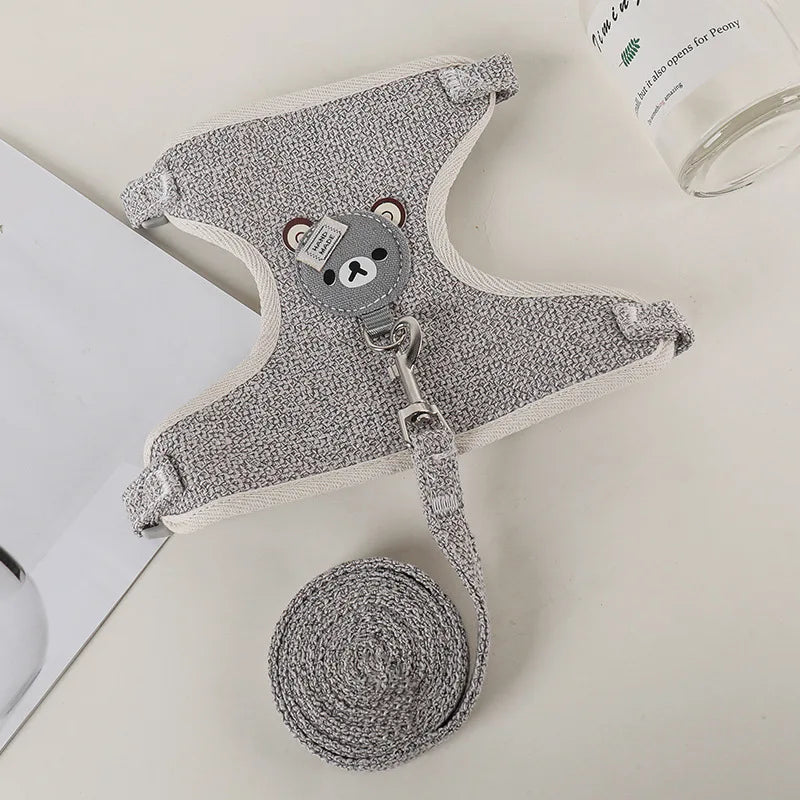 Harnais et laisse à motif pour lapin et chat