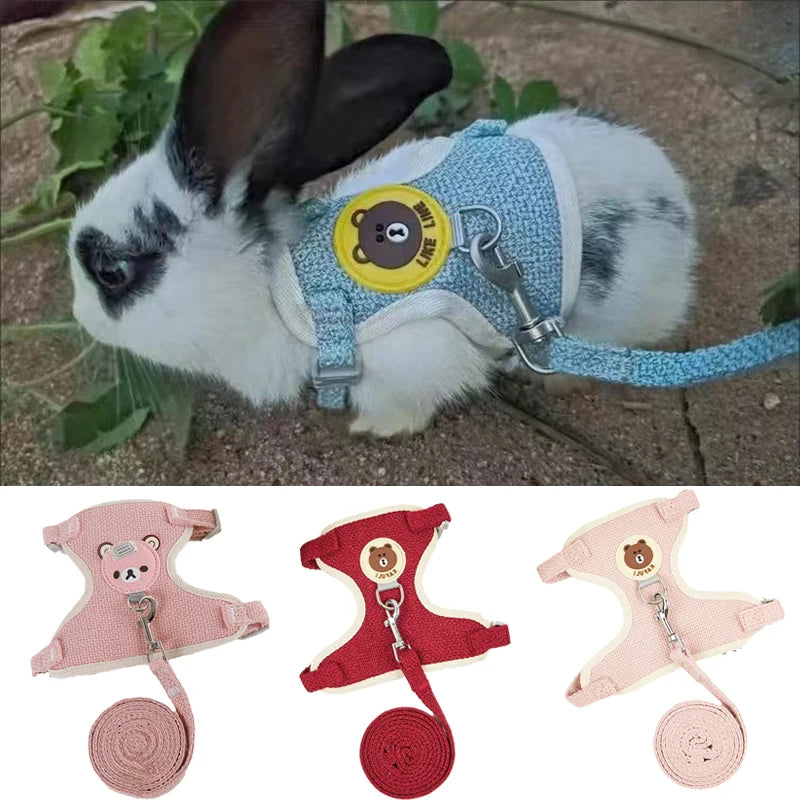 Harnais et laisse à motif pour lapin et chat